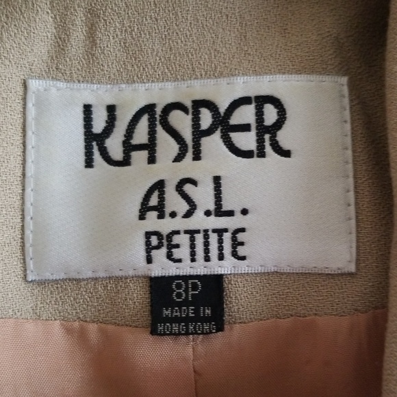 Kasper A.S.L. Petite Beige Blazer Jacket Size 8P - Picture 2 of 8
